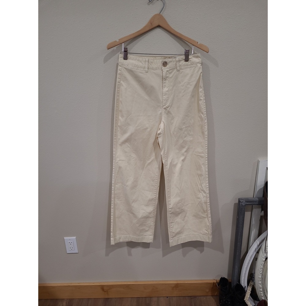 Gap High Waist Stride Ankle Pants Women SZ 6 Light Cream Beachy Coastal casual - Picture 2 of 10